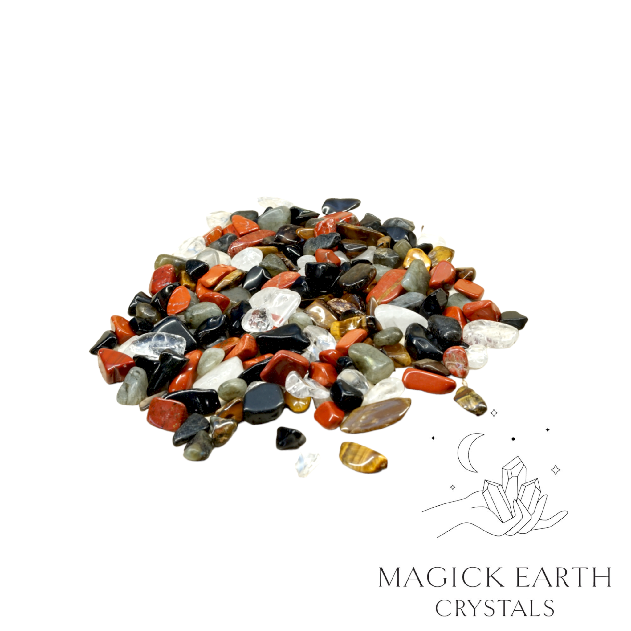 Natural large Protection crystal chip mix, 100g loose pile. 