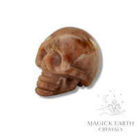 Natural Red Aventurine crystal skull view b