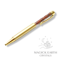 Natural Red Jasper crystal chip pen view b