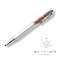 Natural Red Jasper crystal chip pen view c