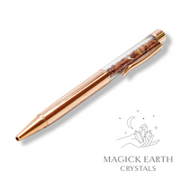 Natural Red Jasper crystal chip pen view d