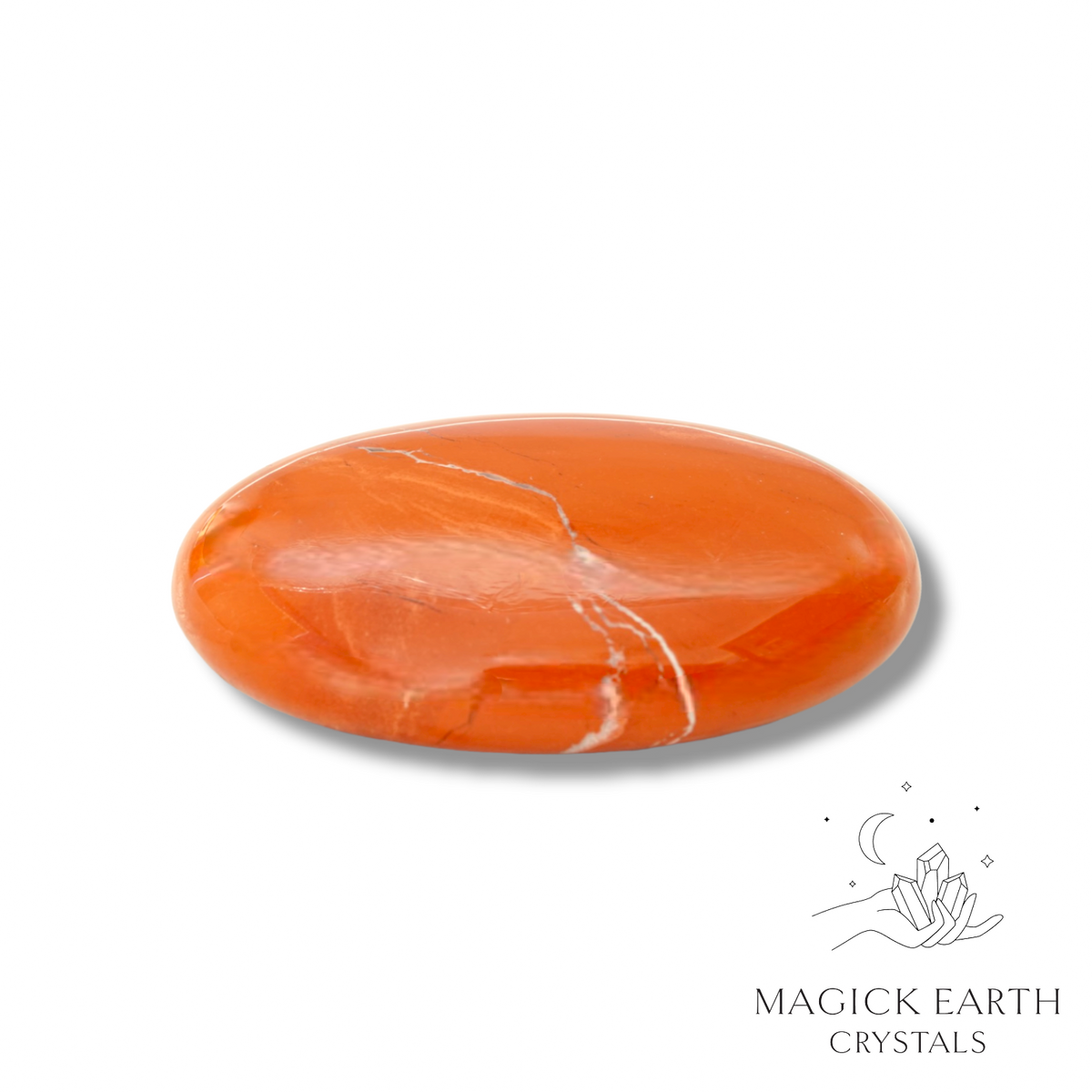Red Jasper Oval Massage Stone For Grounded Power