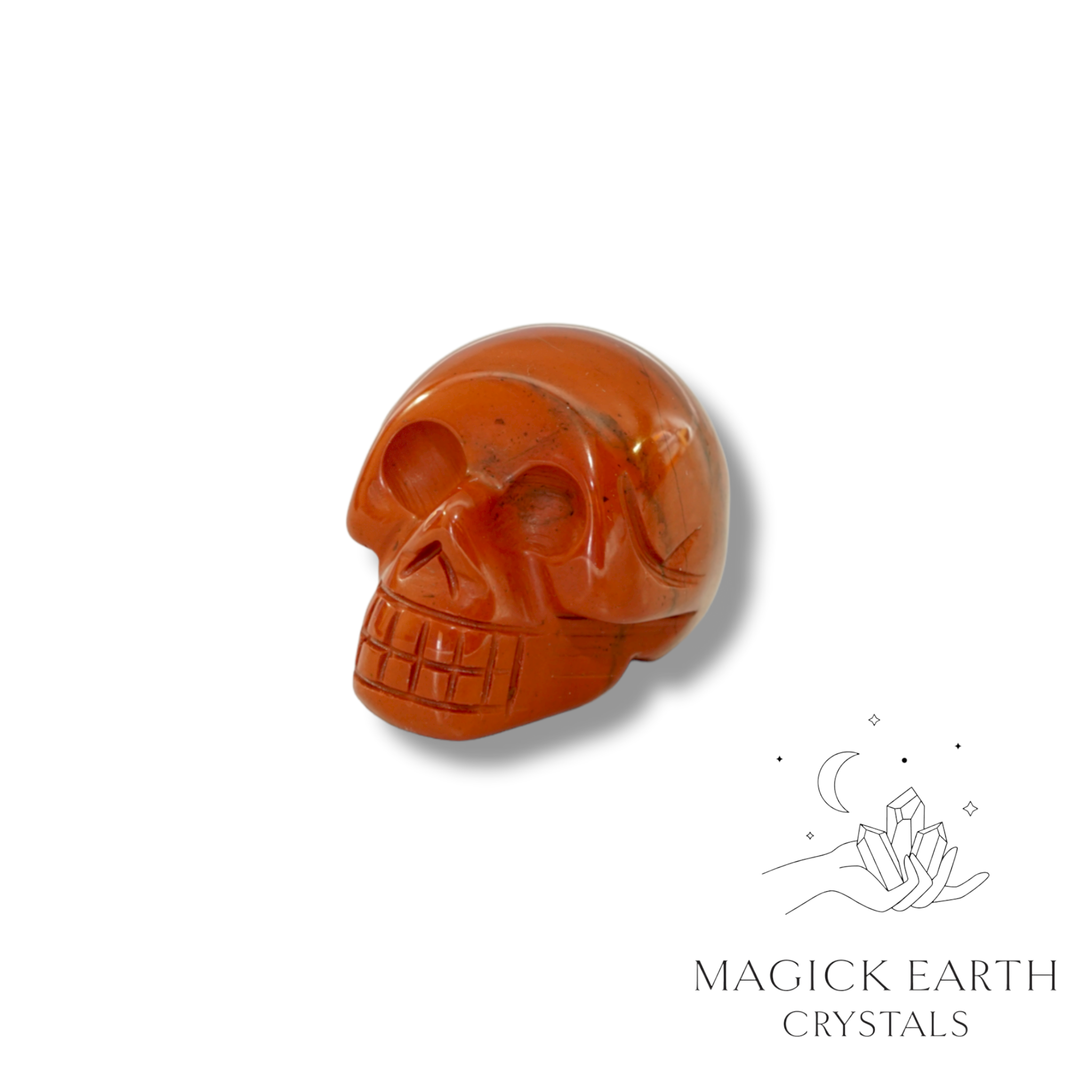 Red Jasper  Carved Tiny  Skull left view