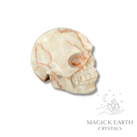 Natural Red Vein Jasper crystal skull view a