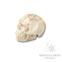 Natural Red Vein Jasper crystal skull view b