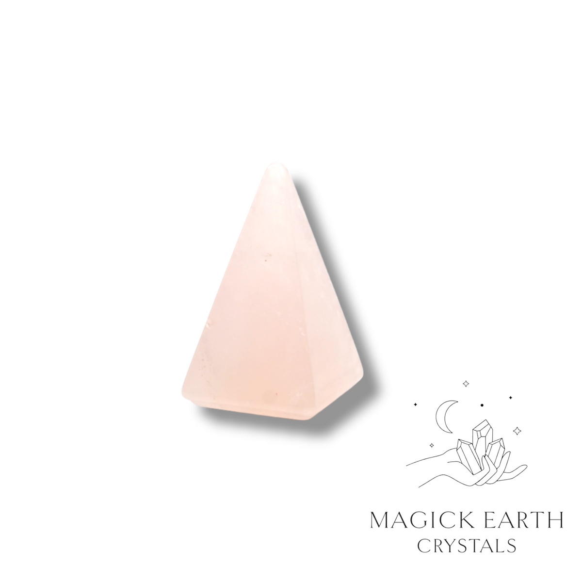 Natural Rose Quartz crystal mini pyramid tall