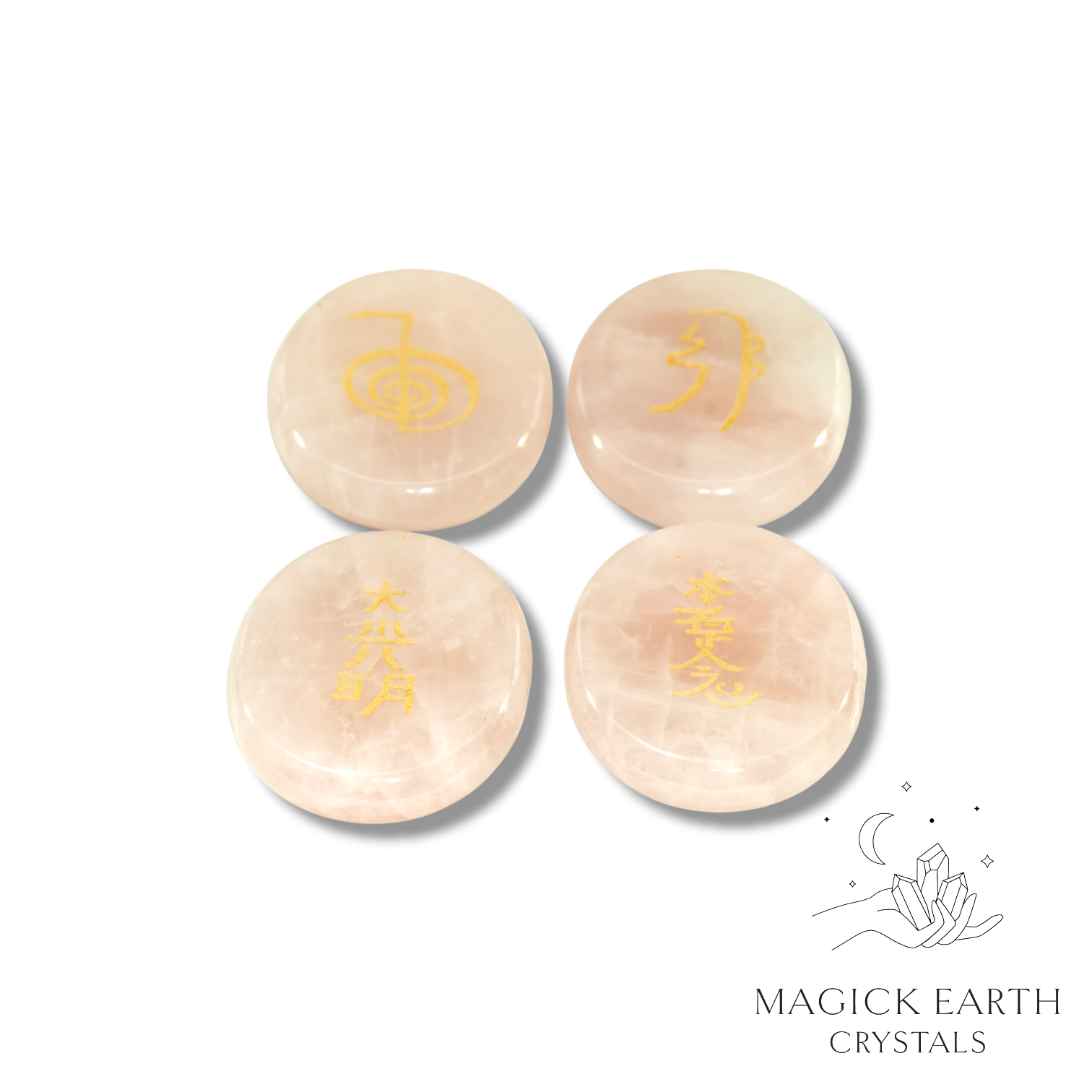 Natural Rose Quartz crystal Reiki massage stones
