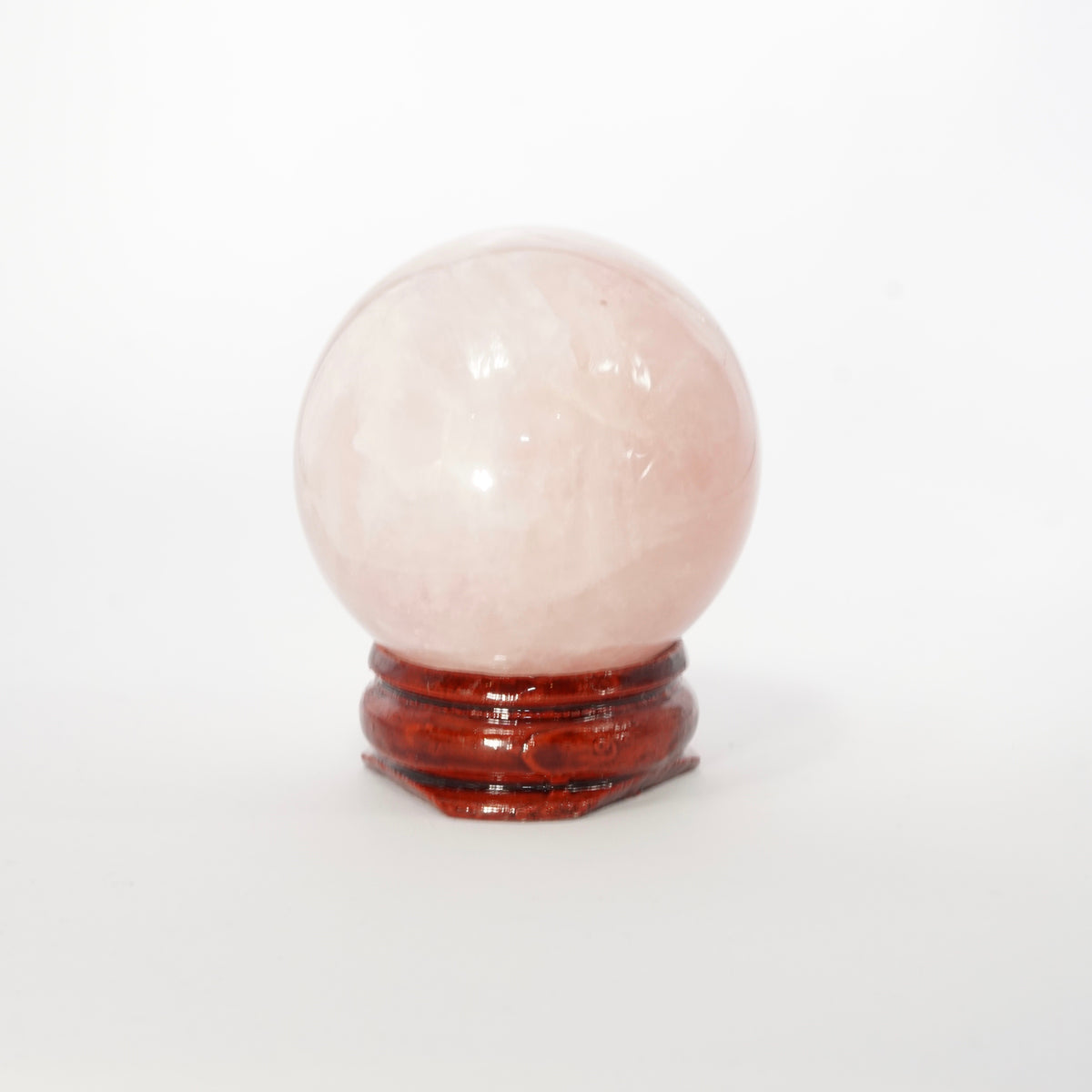 Natural Rose Quartz crystal sphere 40mm view a