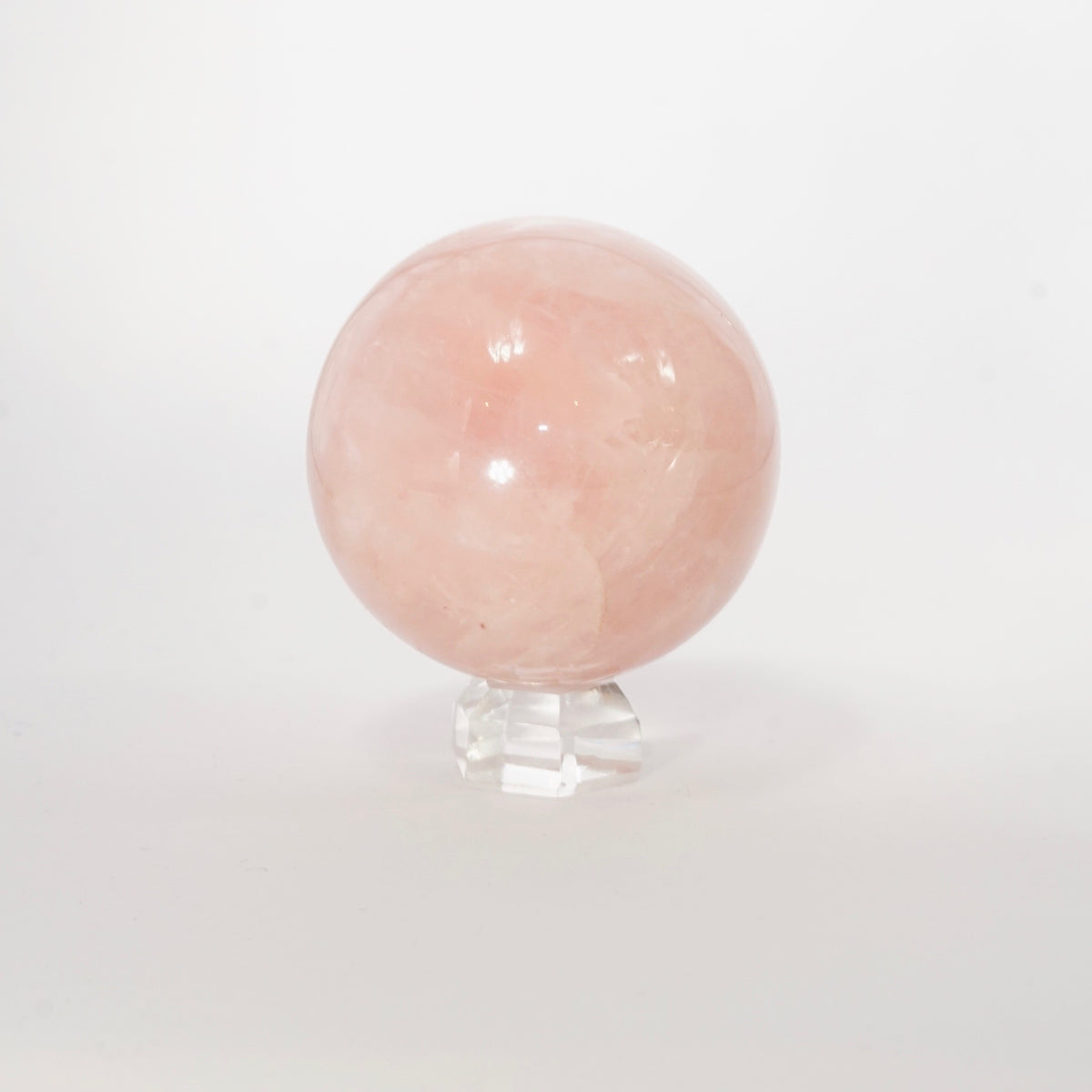 Natural Rose Quartz crystal sphere 40mm view b