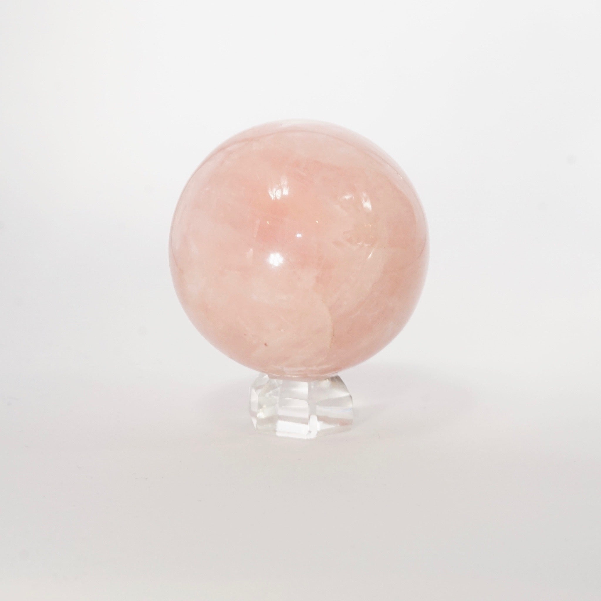 Natural Rose Quartz crystal sphere 40mm view b