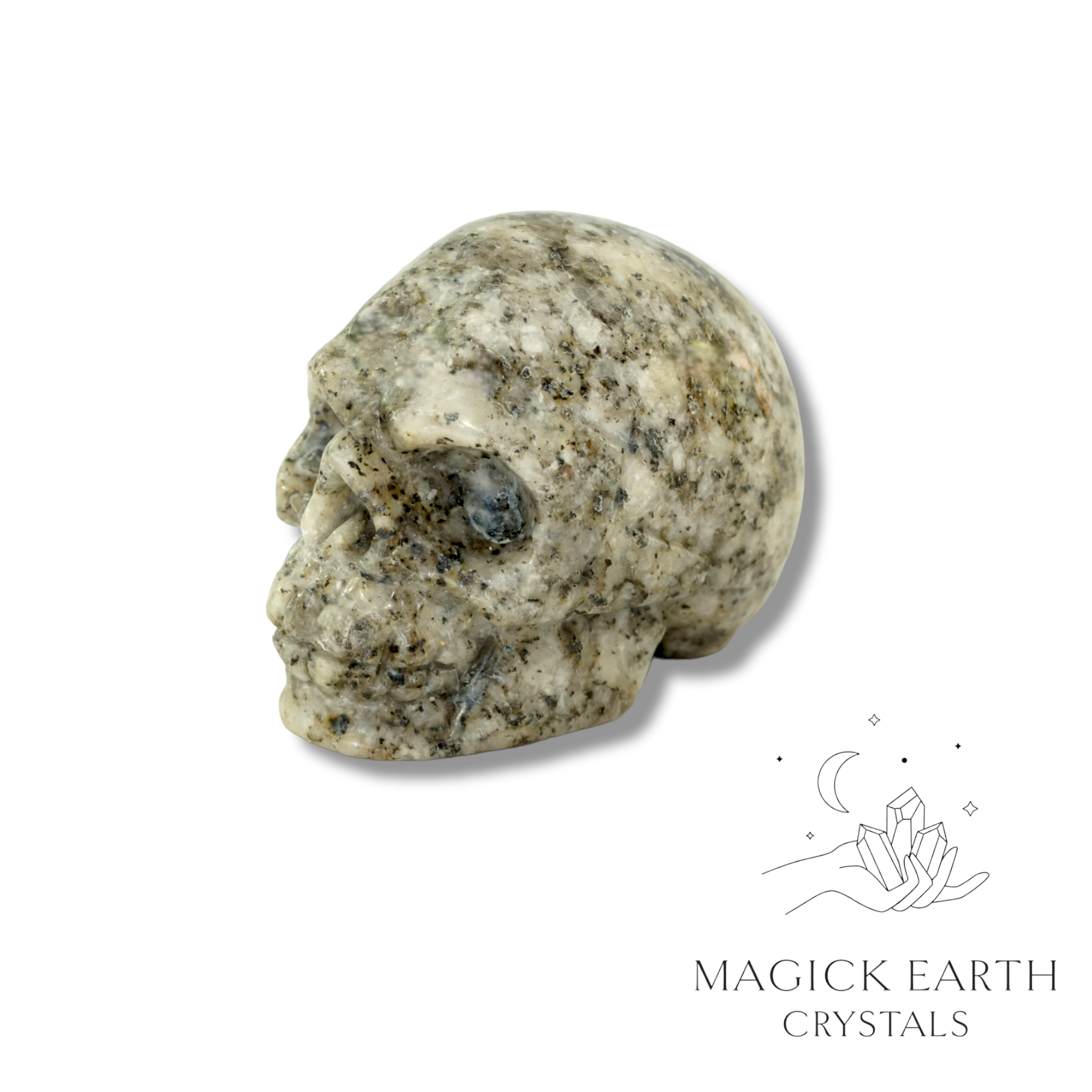 Sesame Jasper  Carved Skull left view