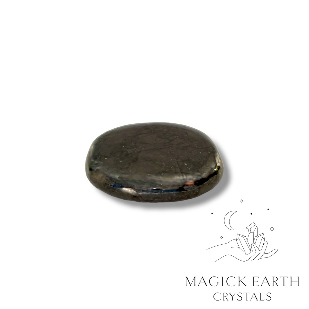 Natural Shungite crystal flat thumb stone 