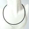 Black Silk Cord Necklace Platinum Finish