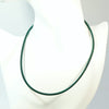 Green Silk Cord Necklace with Platinum Findings