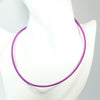 Magenta Silk Cord Necklace with Platinum Findings