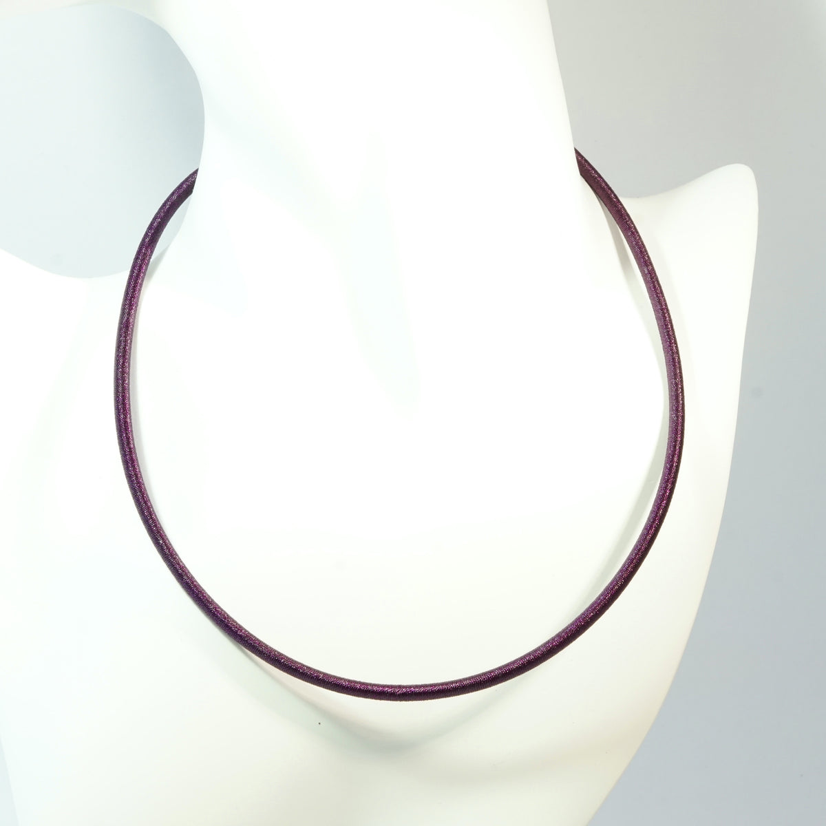 Purple Silk Cord Necklace with Platinum Findings