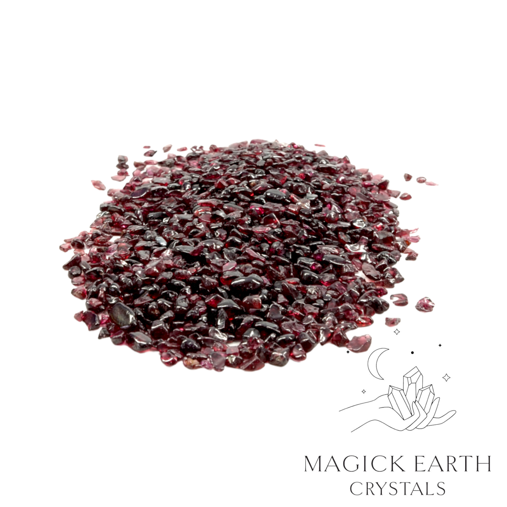 Natural small garnet crystal chips, 100g loose pile