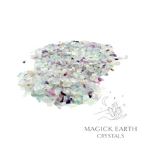 natural small light Fluorite Crystal Chips, 100g loose pile.  