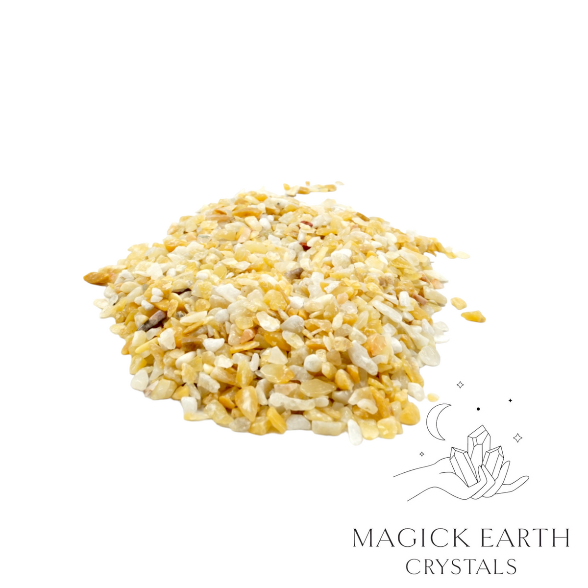 Natural small yellow aventurine crystal chips, 100g loose pile