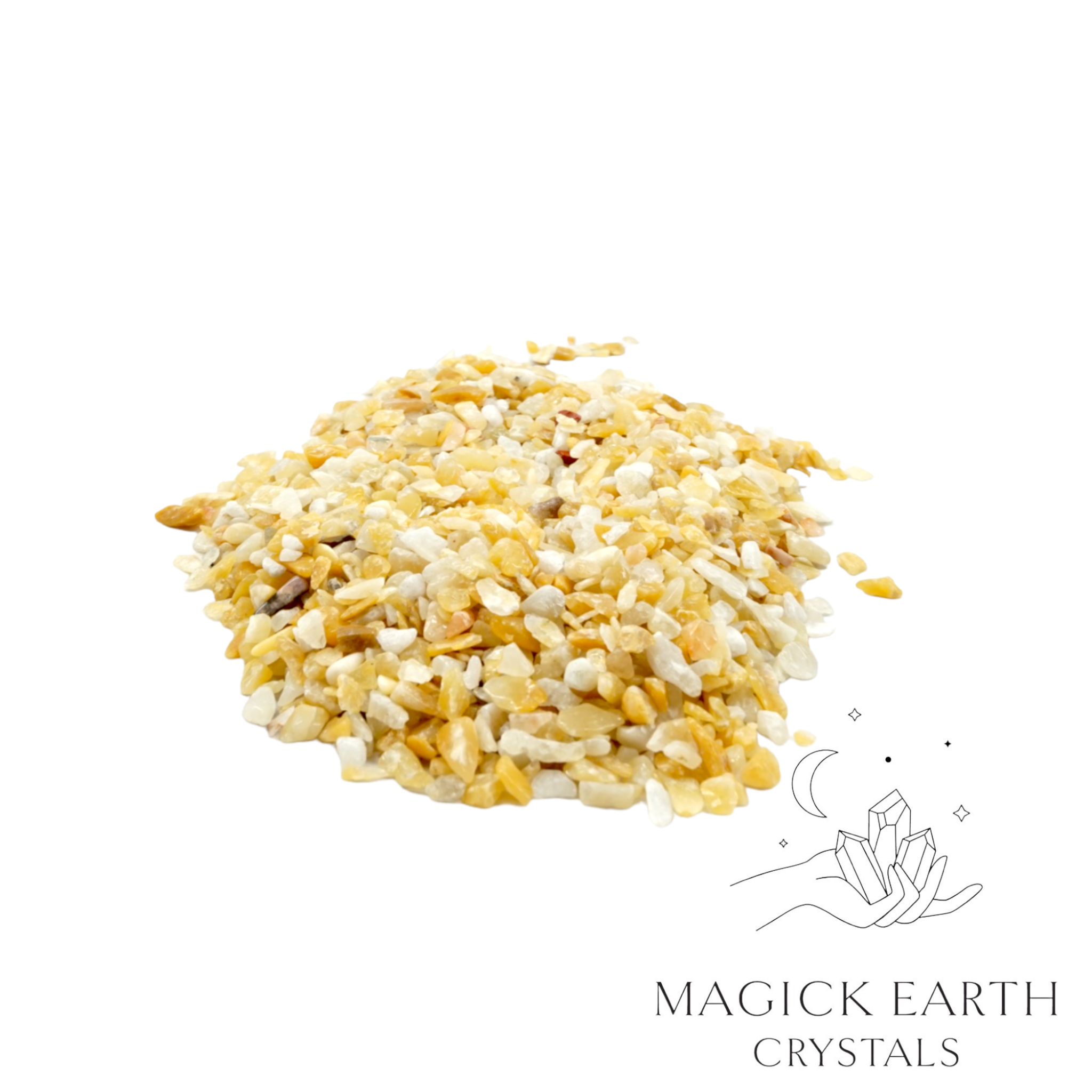 Natural small yellow aventurine crystal chips, 100g loose pile