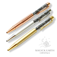 Natural Snowflake Obsidian crystal chip pens view a