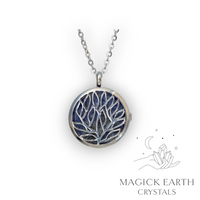 Natural Sodalite tree of life diffuser pendant view b
