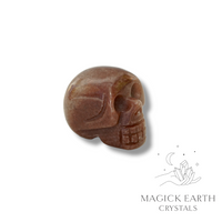  Natural Strawberry Quartz crystal mini skull view a