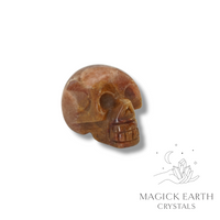  Natural Strawberry Quartz crystal mini skull view c