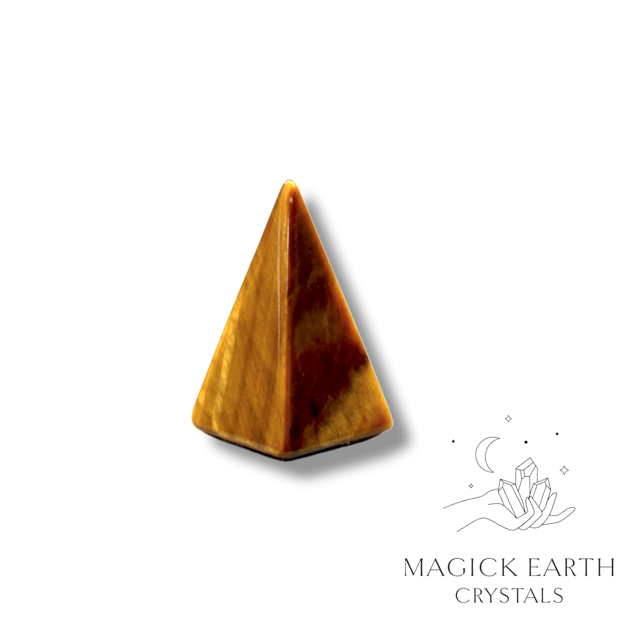 Natural Tiger Eye crystal mini pyramid tall
