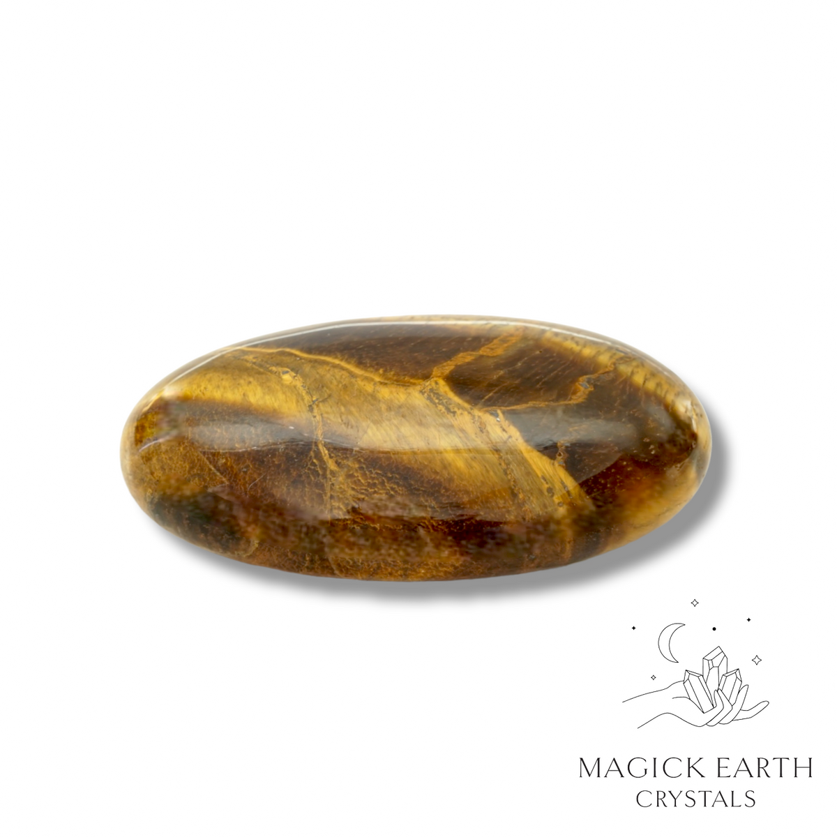 Tiger Eye Oval Massage Stone For Confident Courage