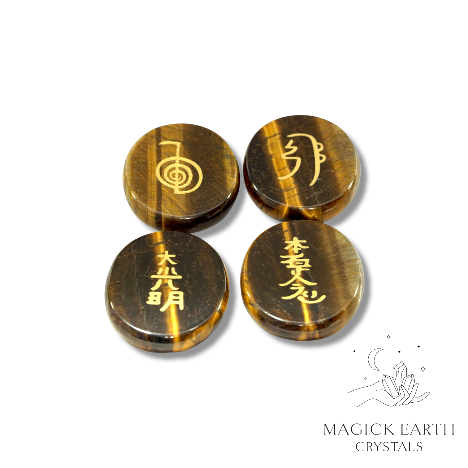 Tiger Eye Reiki Massage Stones For Confident Courage