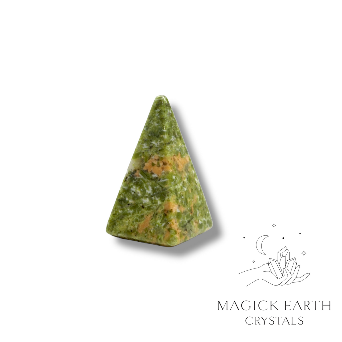 Natural Unakite crystal mini pyramid tall
