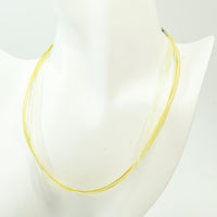 Waxed cotton and organza ribbon necklace cord view h