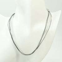 Waxed cotton and organza ribbon necklace cord view j