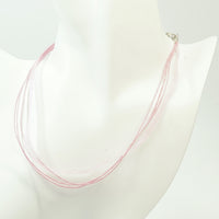 Waxed cotton and organza ribbon necklace cord view k