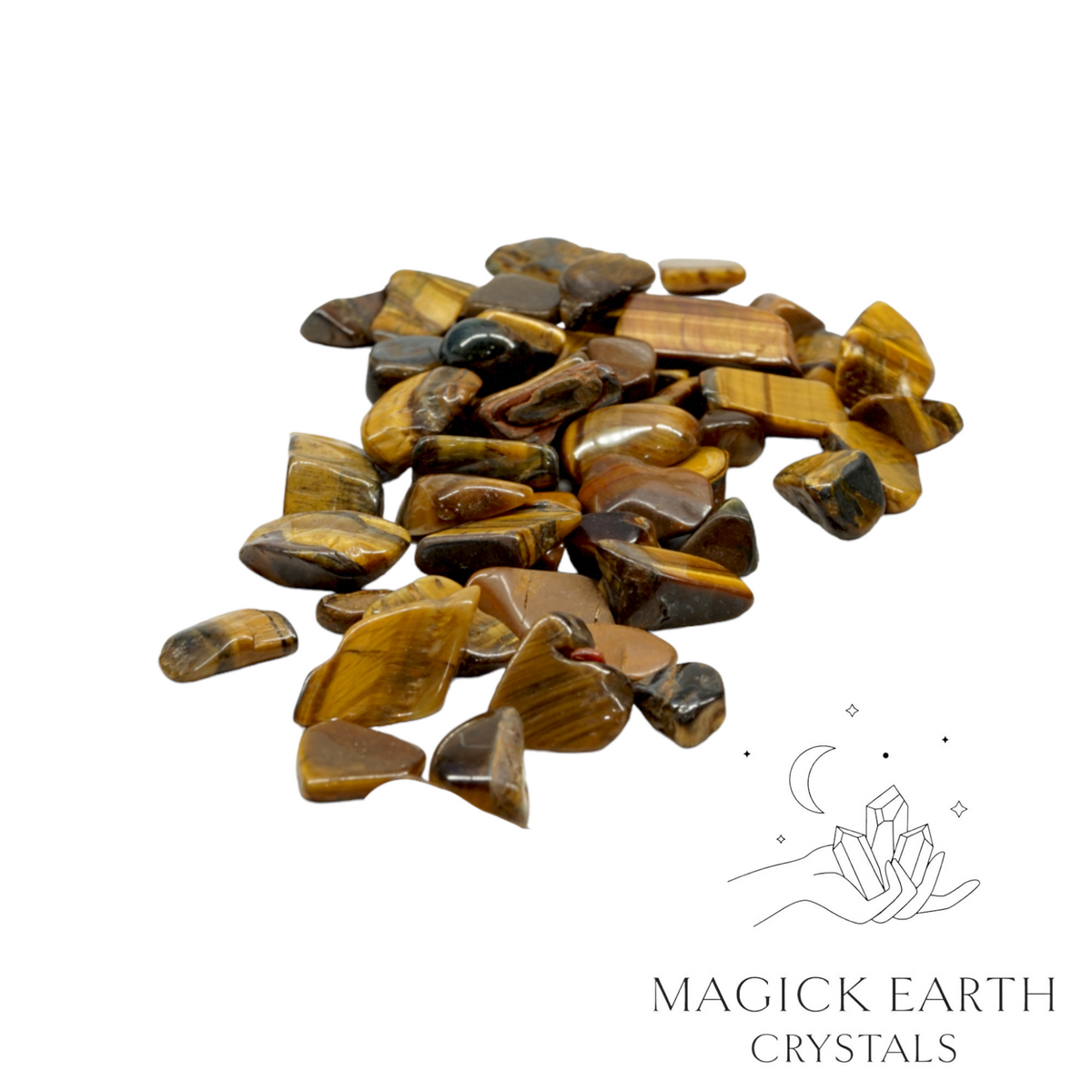 Natural x large tiger eye crystal chips, 100g loose pile