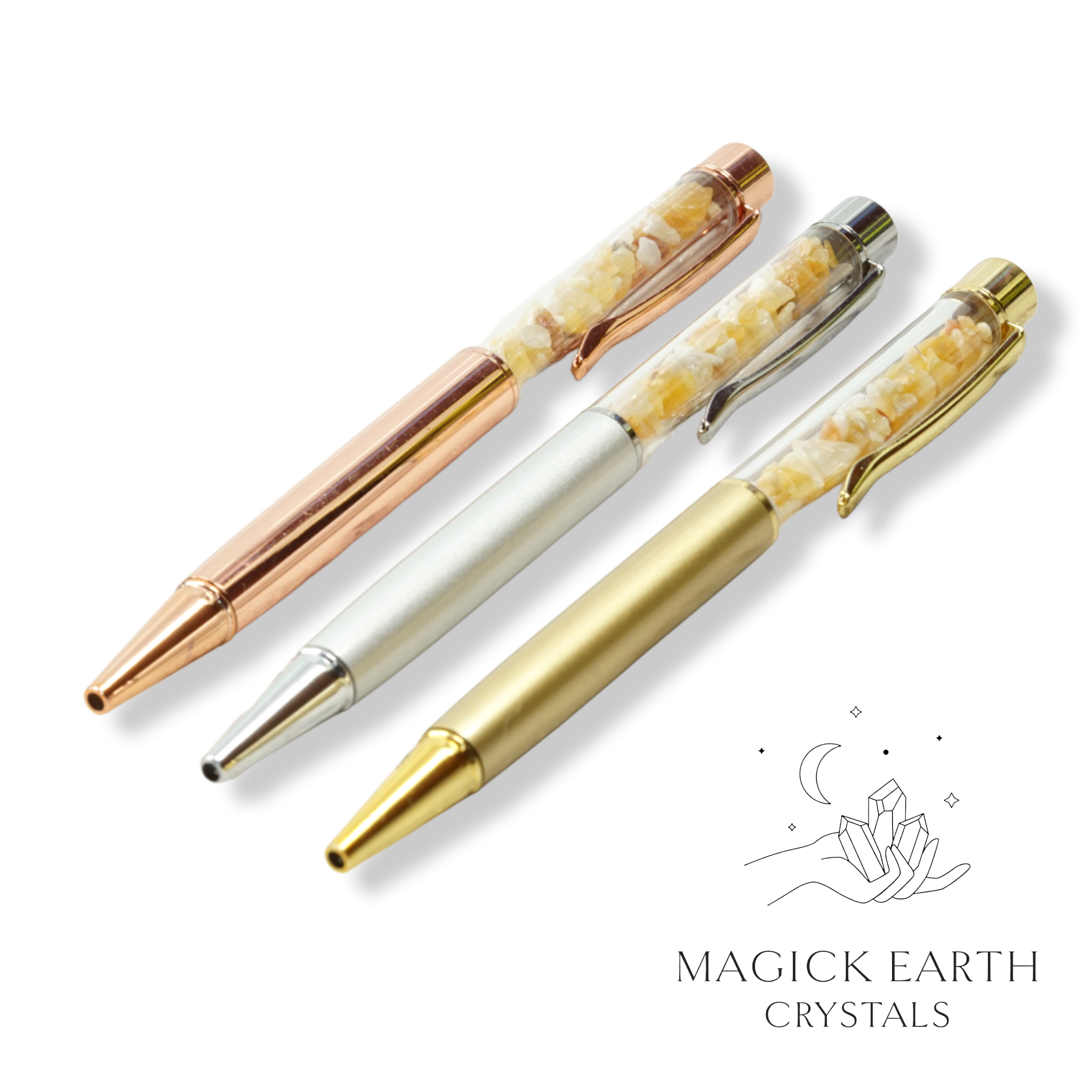 Natural Yellow Aventurine crystal chip pens view a
