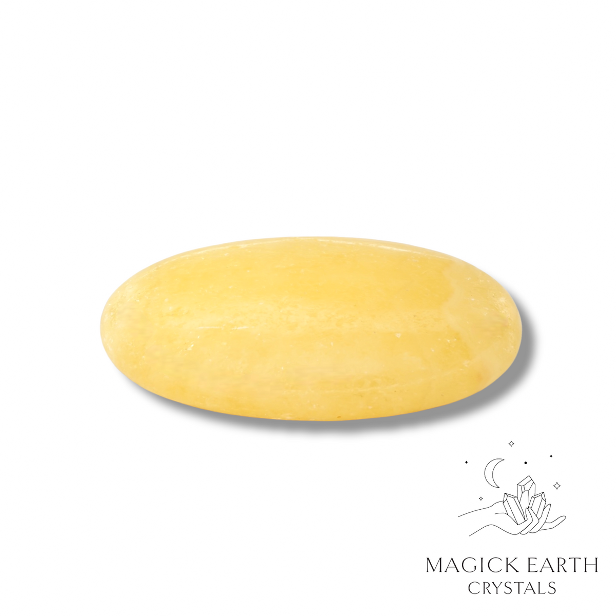 Yellow Jade Oval Massage Stone  For Balanced Confidence