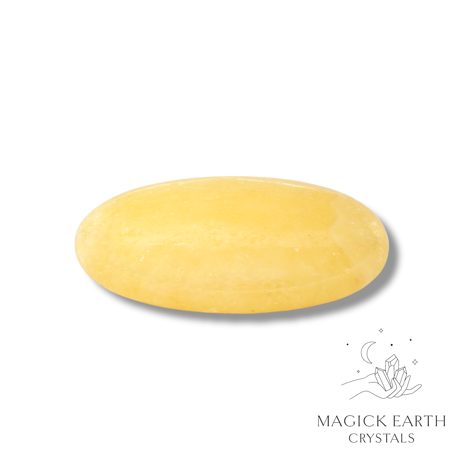 Yellow Jade Oval Massage Stone  For Balanced Confidence