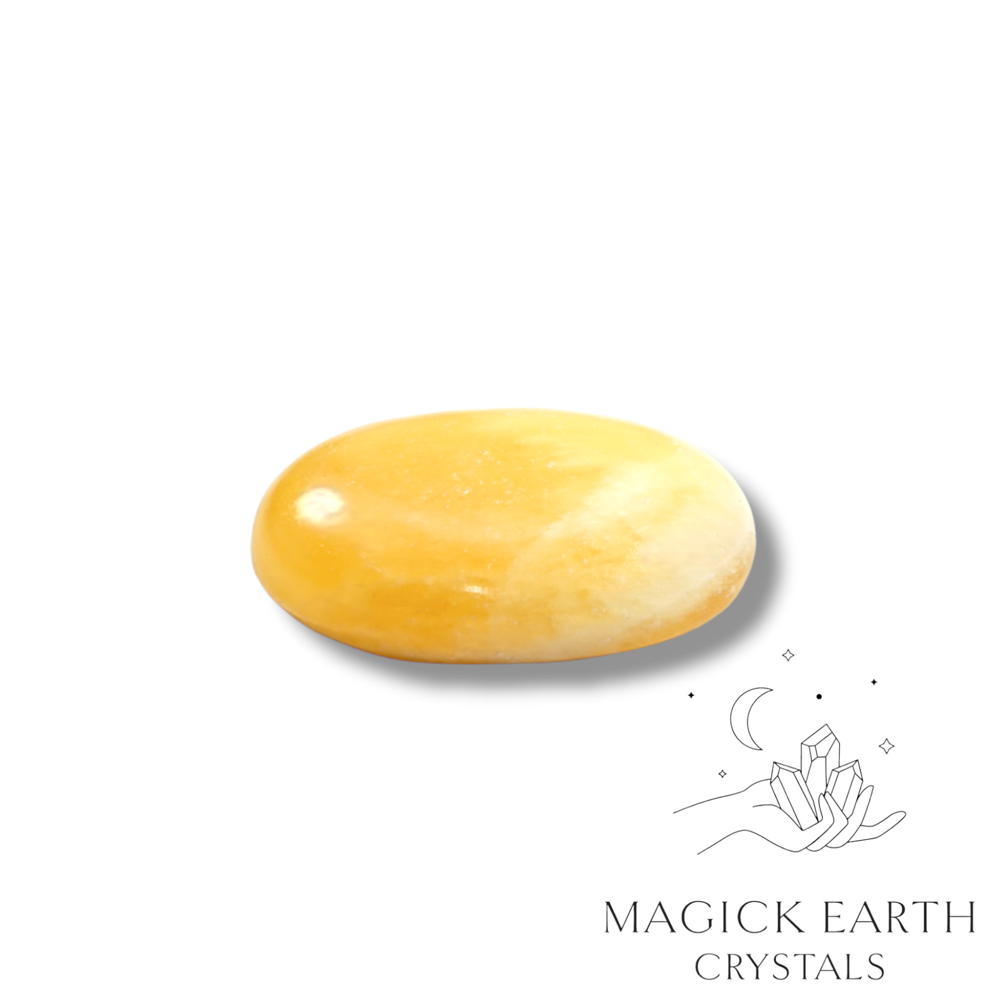 Yellow Jade Oval Thumb Stone For Balanced Confidence